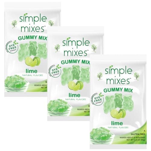 Simple Mixes Natural Gummy Mix, Healthy Snack, Dye-Free, No Gluten or Fat, Kosher, (3-Pack, Lime) - Image 1