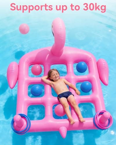 𝟐𝟎𝟐𝟔 𝐍𝐄𝐖 Utook Pool Party Toys Games Set -Giant Tic Tac Toe Pool Toy- 2-in-1 Inflatable Games -Thickened Leak-Proof PVC, Outdoor Water Toys for Toddlers Kids Age 4+, Use in Pool Beach Lawn - Thumbnail 6