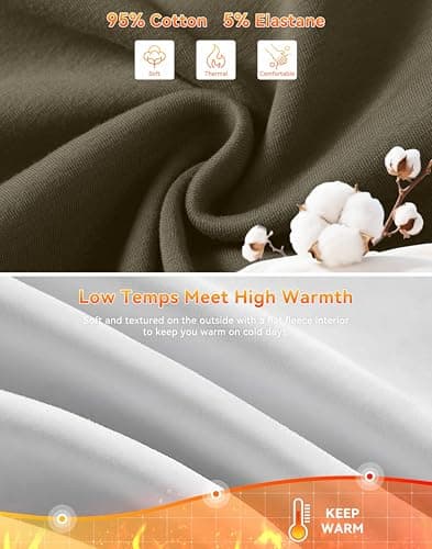 Soothfeel Men's Fleece Joggers Cotton Sweatpants with Deep Pockets Loose Athletic Running Gym Workout Winter Warm Pants, Muscus Green 2XL - Thumbnail 4