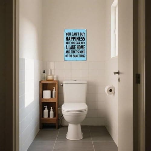 Carastora Vintage Lake Home Wall Sign – Metal Lake House Decor for Cabin, Porch, or Outdoor Retreat – Gift for Lake Lovers, 12x8 Inch - Thumbnail 3