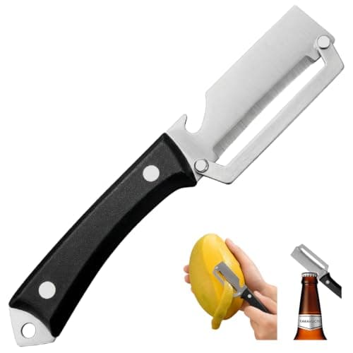 Multifunctional Vegetable Peeler, elite vegetable peeler, 2-in-1 Stainless Steel Peeler for Kitchen, Camping and Trave, Suitable for Right-handed Use Only for Apple Potato Pumpkin Papaya (Black)