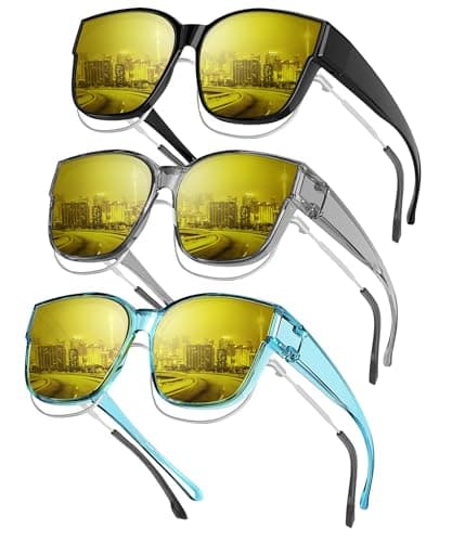 KALIYADI Night-Vision Driving Glasses Fit-Over-Eyeglasses:Anti-Glare Oversized Glasses for Men Women High Definition Lens XXL - Image 1