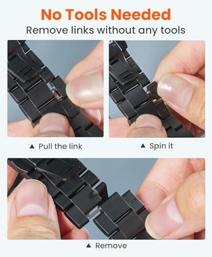 FiNESTONE CRNS03-PRO Titanium Band for Apple Watch Ultra 3/2/1 49mm & Series 11/10 46mm, Grade 5 Titanium Ultra Band for Men With Secure Butterfly Clasp, Tool Free & Anti-Scratch iWatch Metal Strap Black - Thumbnail 6