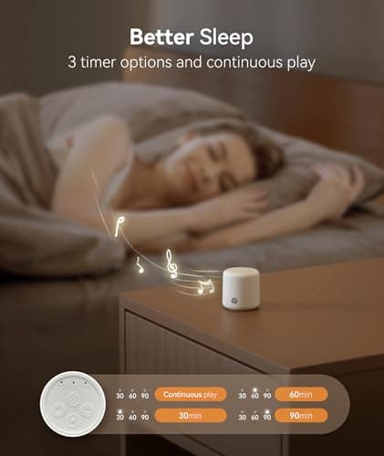 Dreamegg Portable Travel White Noise Machine for Sleep, Features Powerful Battery, Egg-Sized, 16 Nature Sounds, Timer, for Baby Adults Office Privacy Home Gift, Cream - Thumbnail 5