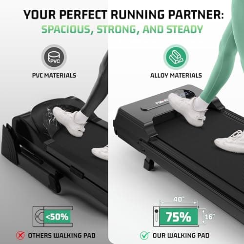 FUNMILY Foldable Walking Pad with Handle Bar, 4 in 1 Under Desk Treadmill with Incline, 2025 Upgraded Smart Folding Treadmill for Home/Office, 300 lbs Weight Capacity, Ultra-Quiet - Thumbnail 4