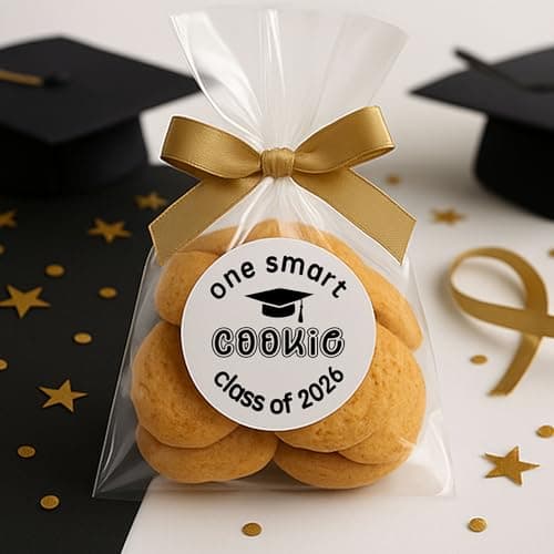 ZLKAPT 2026 Graduation Cookie Stickers : 120 Pcs 1.6" Round One Smart Cookie Class of 2026 Decals for Treat Bags Bakery Gift Boxes ; High-Bond Permanent Adhesive Smudge-Proof Labels - Thumbnail 4