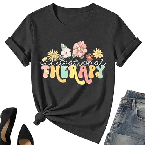 Occupational Therapy Shirt Women-OT Occupational Therapist Short Sleeve Mental Health Awareness tee Tops - Image 1