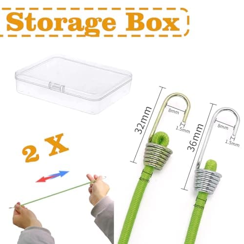 Small Bungee Cords with Hooks 12 Pieces, Mini Bungee Cord Hooks Adjustable Bungee Cord for Luggage Roof Rack Hang Outdoor Tent Tarp Bike Car RV Camping Tool Cargo Accessory - Thumbnail 2