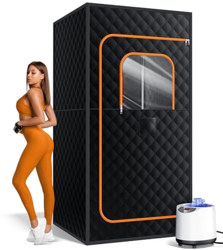 pikulLA Portable Sauna for Home, Personal Portable Steam Sauna Tent with 1200W 3L Steamer Heater, 15 Levels, Remote Control, Foldable Chair, Cozy Big Size 36 * 36 * 71 inches - Image 1