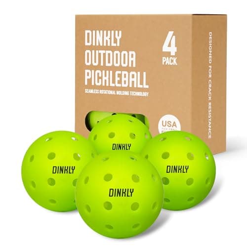 Dinkly Pickleball Balls, Outdoor Pickleballs USAPA Approved, Enhanced Durability Pickle Ball with Roto-Molded & Seamless Design, 40 Holes Green Pickleballs for Beginners Professionals, 4 Pack - Image 1