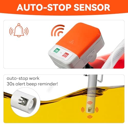 Fuel Transfer Pump with Auto-Stop Sensor Battery Powered,3 Tank Adapter, Cordless Battery Siphon Pump for Gasoline, Diesel, Kerosene – Ideal for Vehicles, Lawn Mowers - Thumbnail 2