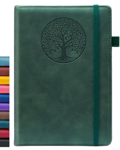 BIYUNRO Lined Journal Notebook for Women & Men, Hardcover Leather Journals for Writing, Diary, Journaling, Bible, Work & Travel, A5 (Green) - Image 1