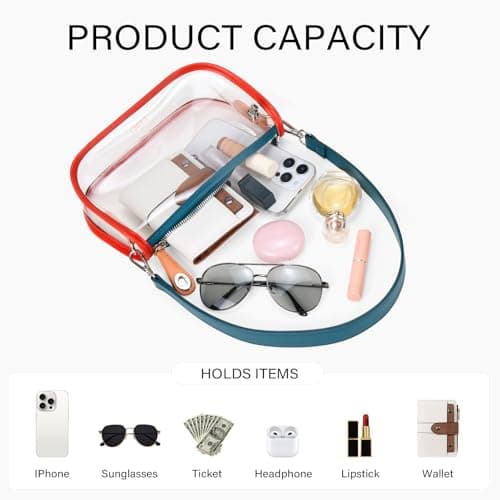 CLUCI Clear Bags for Women,Small Clear Purse,Clear Crossbody Bag,Clear Shoulder Bag for Concerts Sports Events Festivals - Thumbnail 4