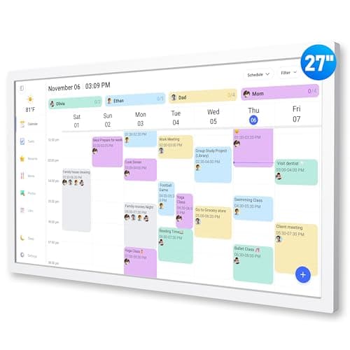 Digital Calendar – 27 Inch Electronic Wall Calendar & Chore Chart, Smart Family Organizer with Interactive Touchscreen Display, Wall Mount in Portrait or Landscape - Image 1