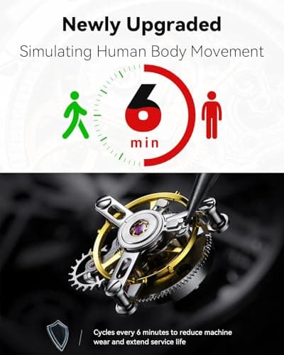 KAVYIA Watch Winder with Japanese Motor – Silent Adjustable Rotation, Premium PU Leather Exterior and Soft Flexible Watch Pillows, for Father's Day Gift for Him, Birthday - Thumbnail 2