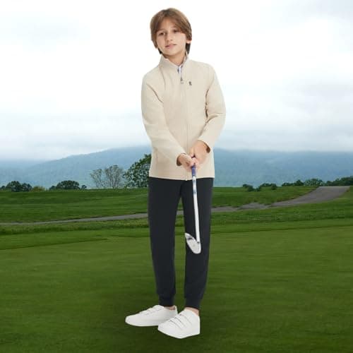 M MAELREG Boys Hiking Pants with Pockets Youth Dry Fit Casual Soft Kid Tapered Leg Sweatpants Uniform Pants for Boy Black - Thumbnail 5