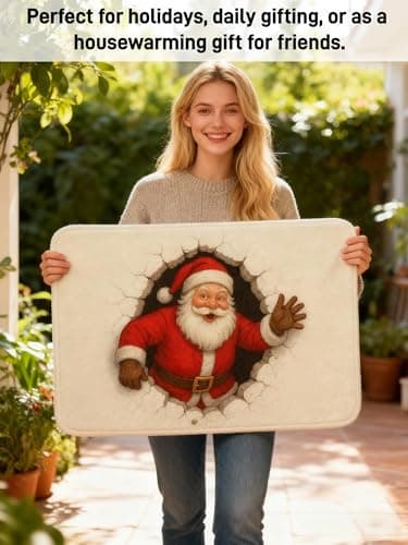 Carastora Christmas Indoor/Outdoor Mat - Waterproof and Slip-Resistant, 20x31 inches, Suitable for entrances, porches, restrooms, Offices, etc., and can be Used as a Holiday Decoration and Gift. - Thumbnail 3