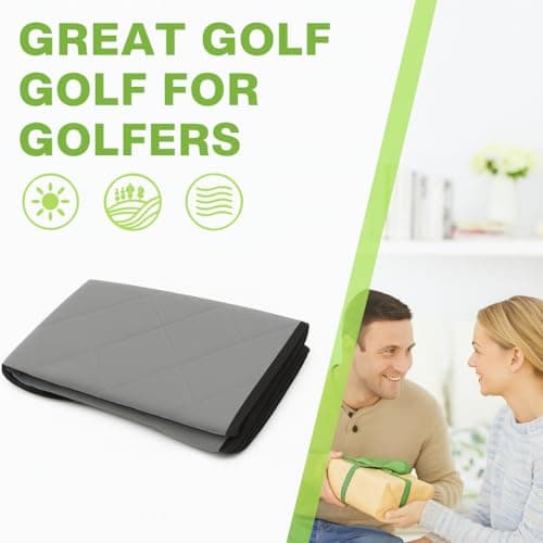 ThermoHalo Golf Cart Seat Covers, Universal Golf Cart Seat Towel Blanket Nonskid Bottom Fits for EZGO, Yamaha, Club Car and More 2 Person Seats Golf Carts (A) - Thumbnail 4