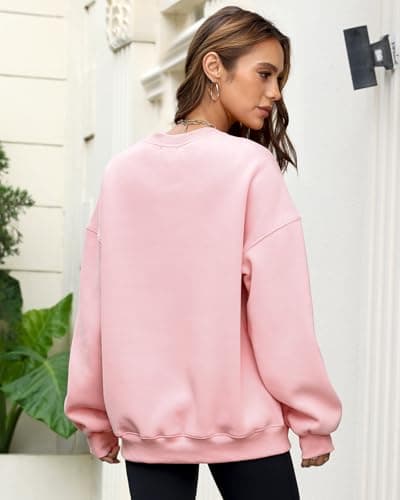 HEYTALALA Mama Sweatshirt for Women Oversized Crewneck Pullover Hoodies Graphic Tops Long Sleeve Mom Shirts Pink - Thumbnail 4