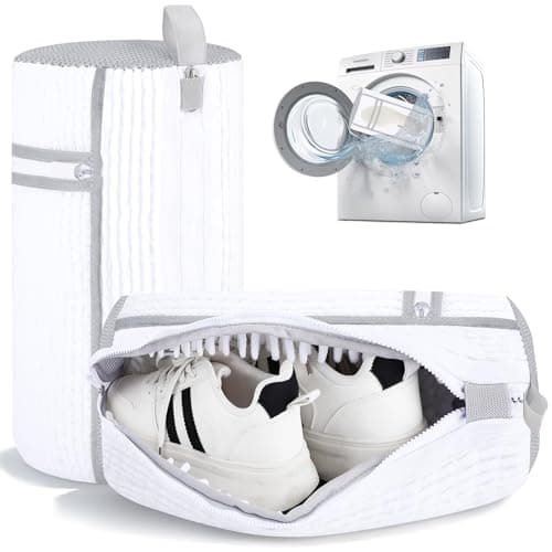 Dntorx 2 PCS Shoe Washing Machine Bag, Reusable L-shaped Zipper Laundry Shoe Bag for Washing Machine with Insoles Mesh Pocket for Washer and Dryer, Shoe Cleaning Bags for Sneaker Tennis Shoes - Image 1
