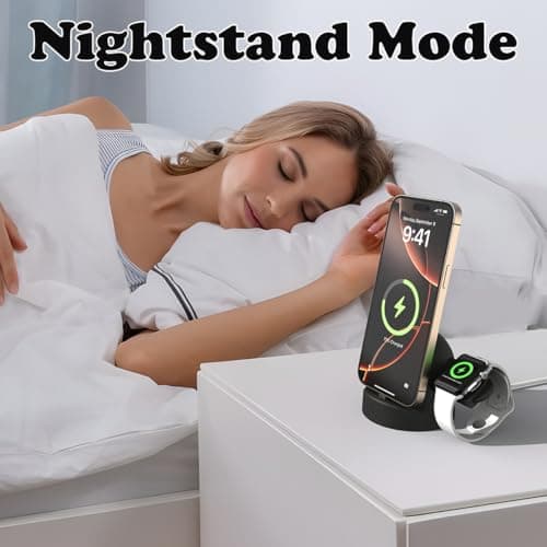 Charger Stand for Apple Watch and iPhone,USB-C Phone Charging Dock 15W Fast Charging,Support Nightstand Mode,for iPhone15/16/17/Samsung,for iwatch10/9/8/7/6/5/4/3/2/SE/Ultra/Ultra2 - Thumbnail 5