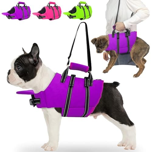 Fragralley Dog Life Jacket with Self-Locking Zipper, High-Buoyancy Ripstop Dog Swimming Vest, Floating Vest with Rescue Handle for Swimming and Boating, PFD Available for Small, Medium, and Large Dogs - Image 1