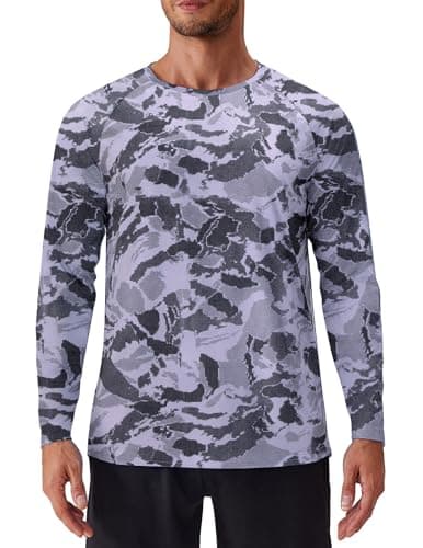 PINSPARK Men's Camouflage Rash Guard Shirts Quick Dry UV Protection Fishing Shirts Long Sleeve UPF 50+ Summer Swim Shirt - Image 1