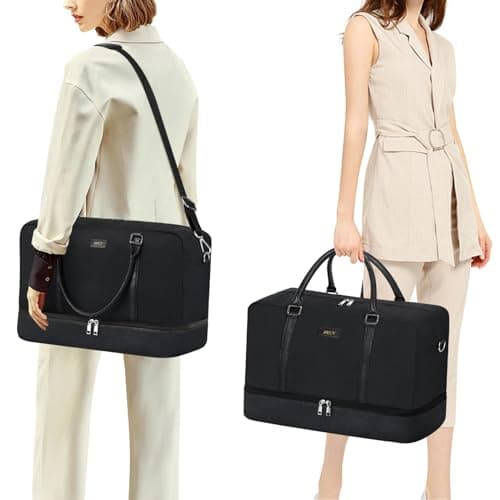 IBFUN Weekender Bags for Women, 21" Weekender Travel Bag, Travel Duffle Bag with Shoe Compartment Carry on Overnight Duffel Bag for Weekend Travel Business Trip - Thumbnail 6