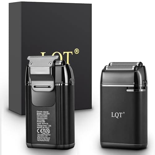 LQT Latest 2-in-1 Electric Shaver Facial Mesh Shaver - Portable Cordless Shaver - Hidden Trimmer and Fast Charging Function - (3150 Mesh Holes, 60 Blades) Black - Image 1