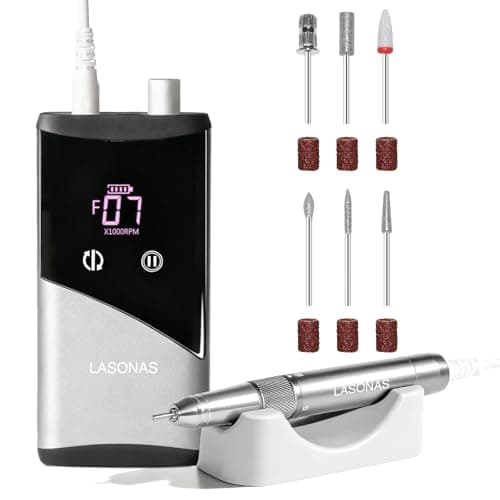 Electric Nail Drill Machine Professional, 40000 RPM Cordless Nail File with Silent Brushless Motor, Portable Rechargeable Nail Drill and Bits for Acrylic Gel Nails Polishing Removing - Image 1