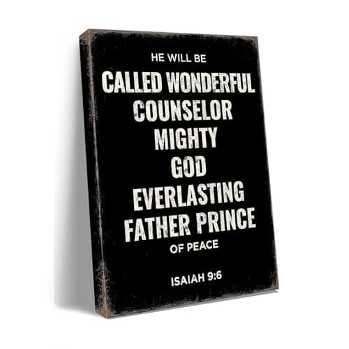 Isaiah 96 Bible Verse Scripture Canvas Wall Art Print - Gifts for catholic Women,for christians,Christian Inspirational Decor for Bedroom, Living Room, Office - Farmhouse Religious Wall Artwork Picture.A-432 - Image 1