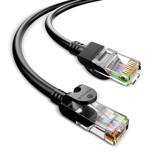 WANJEED Cat 6 Ethernet Cable 6 ft, Outdoor & Indoor 10Gbps Support Cat8 Cat7 Network, Flat RJ47 Internet LAN Computer Patch Cable for Router, Modem, Gaming Consoles, Streaming Devices