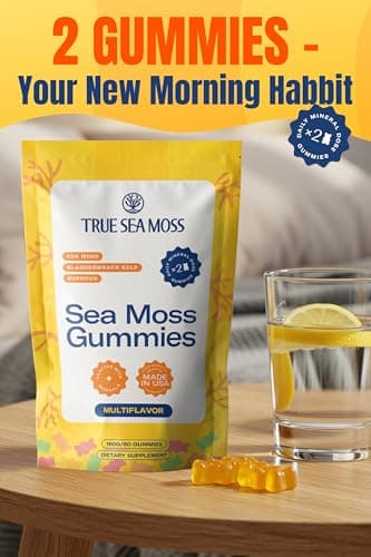 TrueSeaMoss Sea Moss Gummies with Bladderwrack & Burdock Root – Vegan Formula for Adults & Kids – Fruity Flavor – 60 Gummies (Pouch May Vary) - Thumbnail 4