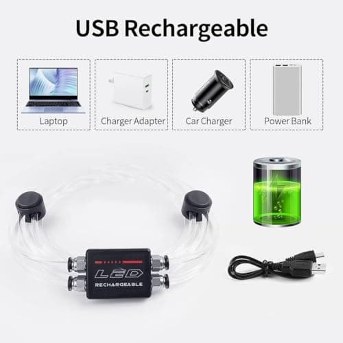 esonstyle LED Reflective Vest, Safety USB Rechargeable Running Vest for Men or Women, Three Light Modes, Waterproof LED Light Vest for Running, Cycling or Walking - Thumbnail 4