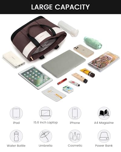 LOVEVOOK Travel Tote Bag for Women Coffee Small - Thumbnail 3