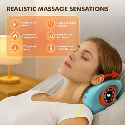 Neck Massager 2026 Portable Neck Traction Device, Cervical with Heating & Vibration–Relieve Muscle Tension,4-in-1neck Customizable Massage Modes with Wireless Remote Control - Thumbnail 4
