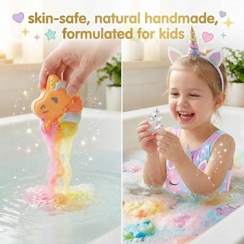 Unicorn Bath Bombs for Kids with Surprise Inside-9 Pcs Large Fizzy Bath Salts with Calming and Long Lasting Scent, Handmade Bubble Bath Bombs for Gilrs Age 3 4 5 6 7 8 9+ Year Old - Thumbnail 3