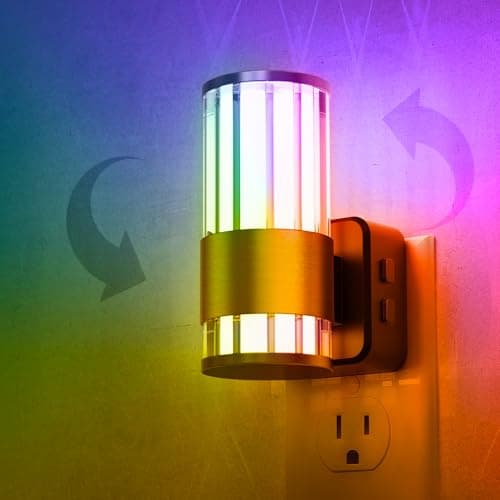 L LOHAS LED Night Light, Night Lights Plug into Wall, 10-Color RGB Change Nightlights,10/50/100LM Adjustable Automatic Nightlights Plug in with Dusk to Dawn Sensor for Room Bathroom Hallway - Image 1