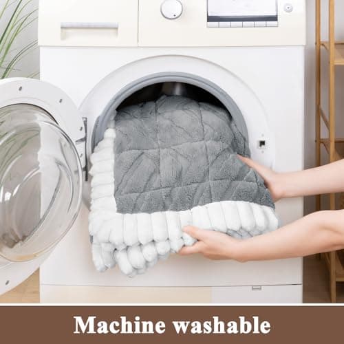 SHACOS 29.5"x84.6" Large Sofa Couch Cover for Dogs Non Slip Washable, Soft Fuzzy Pet Couch Covers for 3 Seats Sofa, Pet-Friendly Couch Protector Cushion Cover Sofa Pad, Gray - Thumbnail 6