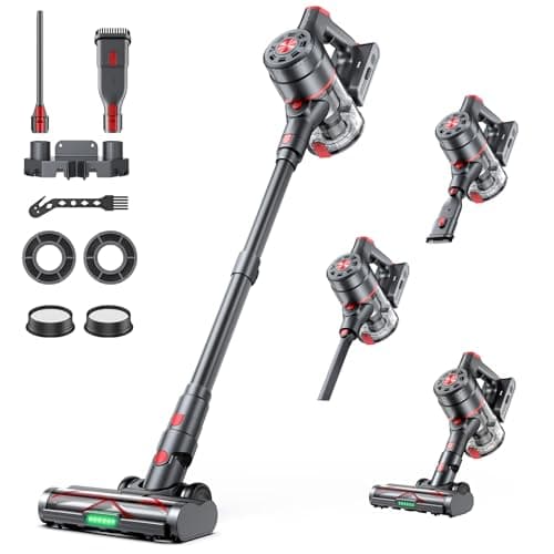 Airpher Cordless Vacuum Cleaner, 580W 60KPA Dual Motor Stick Vacuum for Home with 60mins Runtime, 6 LED Green Headlights, Self-Standing Design Pet Hair Vacuum for Carpet Tile Pet Hair - Image 1