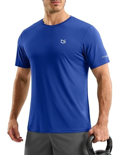 Men's Workout Breathable T-Shirts Dry Fit UPF 50+ Sun Shirts Quick Dry Cooling Tee for Athletic, Running, Hiking (Sapphire Blue, 3XL) - Image 1