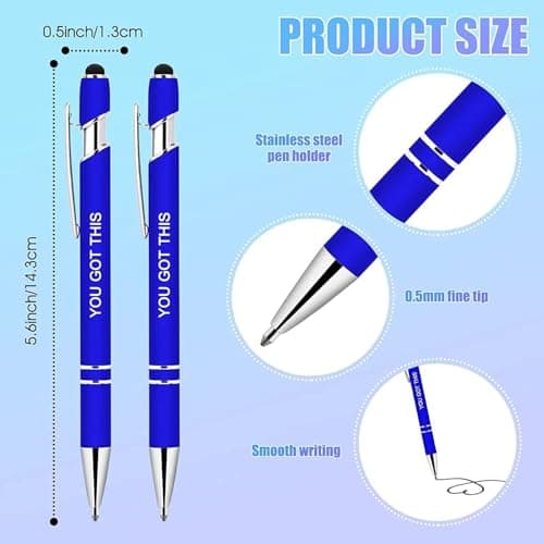 Greengines 10 Pcs Inspirational Pens - Motivational Ballpoint Pens Bulk with quotes Stylus Tip Gifts for School Coworkers Office Supplies Black Ink - Thumbnail 2