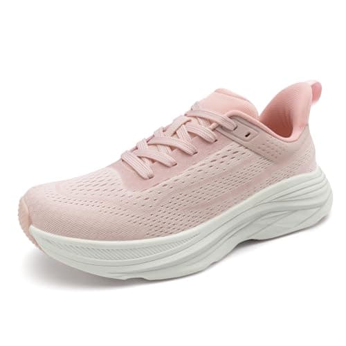 Athlefit Womens Walking Shoes Comfortable Slip On Pink Tennis Shoes Athletic Gym Non Slip Workout Fashion Sneakers,Pink,Size 8,AD01854 - Image 1