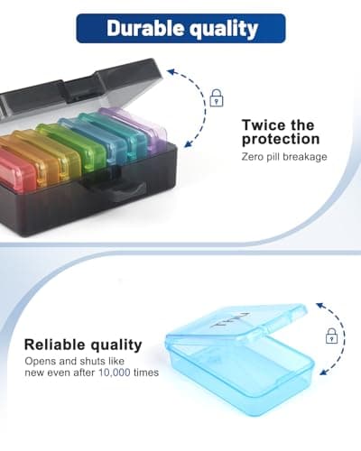 Weekly Pill Organizer - Pill Box 7 Day, Cotatoc Daily Pill Case with Large Capacity Compartments, Medicine Pill Organizer for Travel, Fish Oil Vitamins and Supplements - Thumbnail 4
