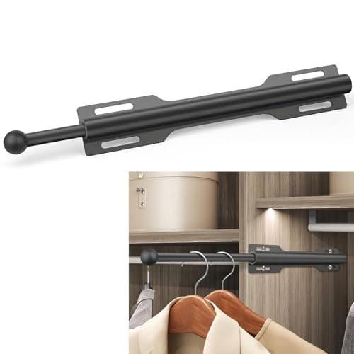 LOMILD Valet Rod for Closet Pull Out, Retractable Slide Out Rod for Closet, Black - Image 1