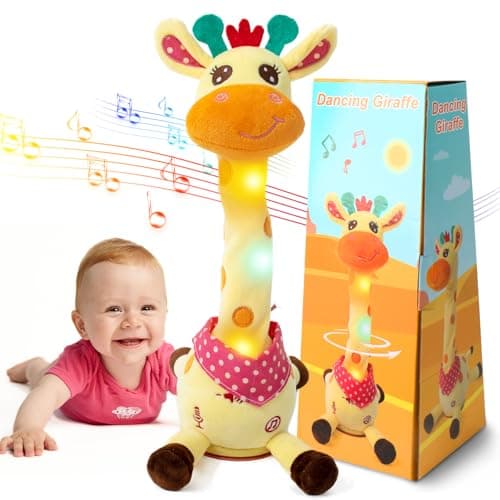 Emoin Dancing Talking Giraffe Baby Toy, Adjustable Volume Baby Giraffe Toys Singing 10 Children's Songs Singing Mimicking Recording Repeating What You Say for Toddlers - Image 1