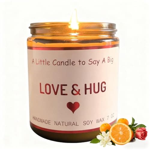 Scented Candle, Violetfox Jar Candles with Hidden Words Handmade Natural Soy Wax Candle with Jasmine Rose and Fruit Sugared Citrus for Valentine's Day Gift Anniversary Present (Love) - Image 1