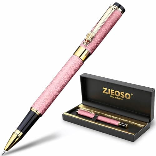 ZJEOSO Luxury Pen,Best Luxury Ball Pen Gift Set for Women,Black Ink Fancy Pen Refillable for Executive Office,Professional,pretty pens,cool pens,Nice cute Designer Pen(Pink) - Image 1