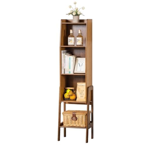 SOBIBO 4 Tier Bamboo Bookcase, Classical Modern Bookshelf, Dispaly Shelves, Bamboo Wood Organizer Book Shelf for Living Room Home Office-Walnut, Large - Image 1