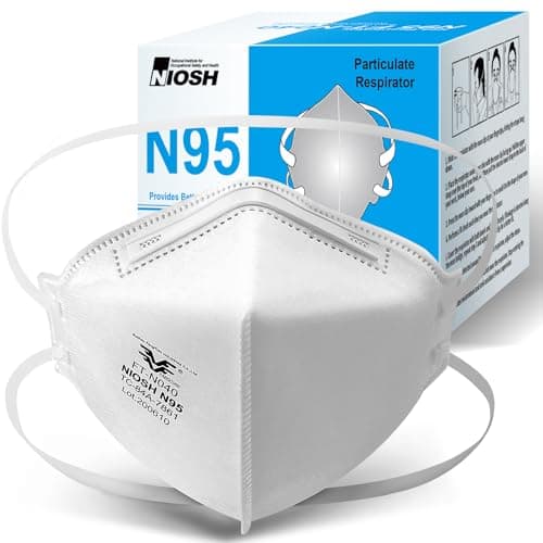 FOXFUN N95 Masks for Adults, 25 Pack NIOSH Approved Particulate Respirator, Universal Fit N95 Face Mask Comfortable - Image 1